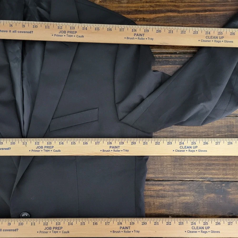 APT.9 Men's Sport Coat Blazer Two Button Black Poly Blend Premier Flex‎ 42L SLIM
